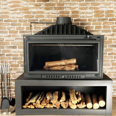 אח מובנה מחומם מברזל יצוק