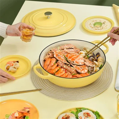 מכירה חמה סיר בישול ברזל יצוק אמייל צבעוני